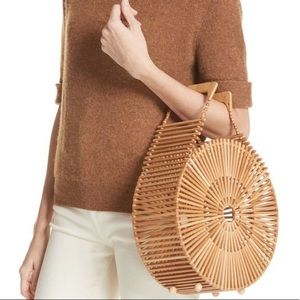 Cult Gaia large Luna round bamboo bag